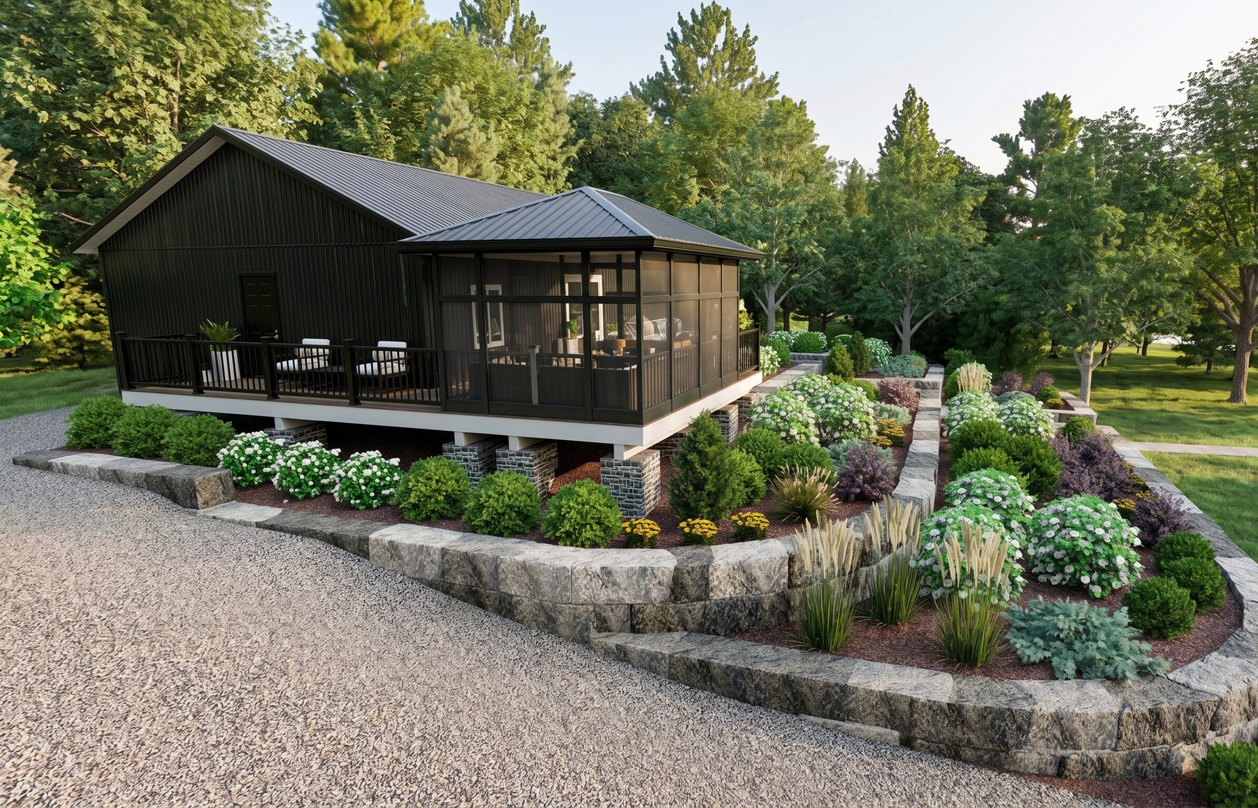 Landscape design on a northern Ontario lake lot