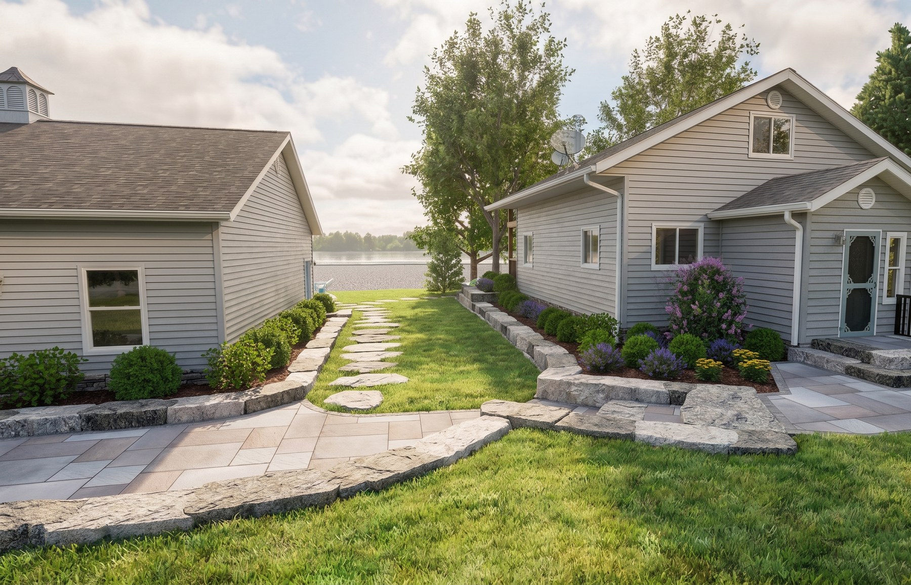 Path and planting toward the lake